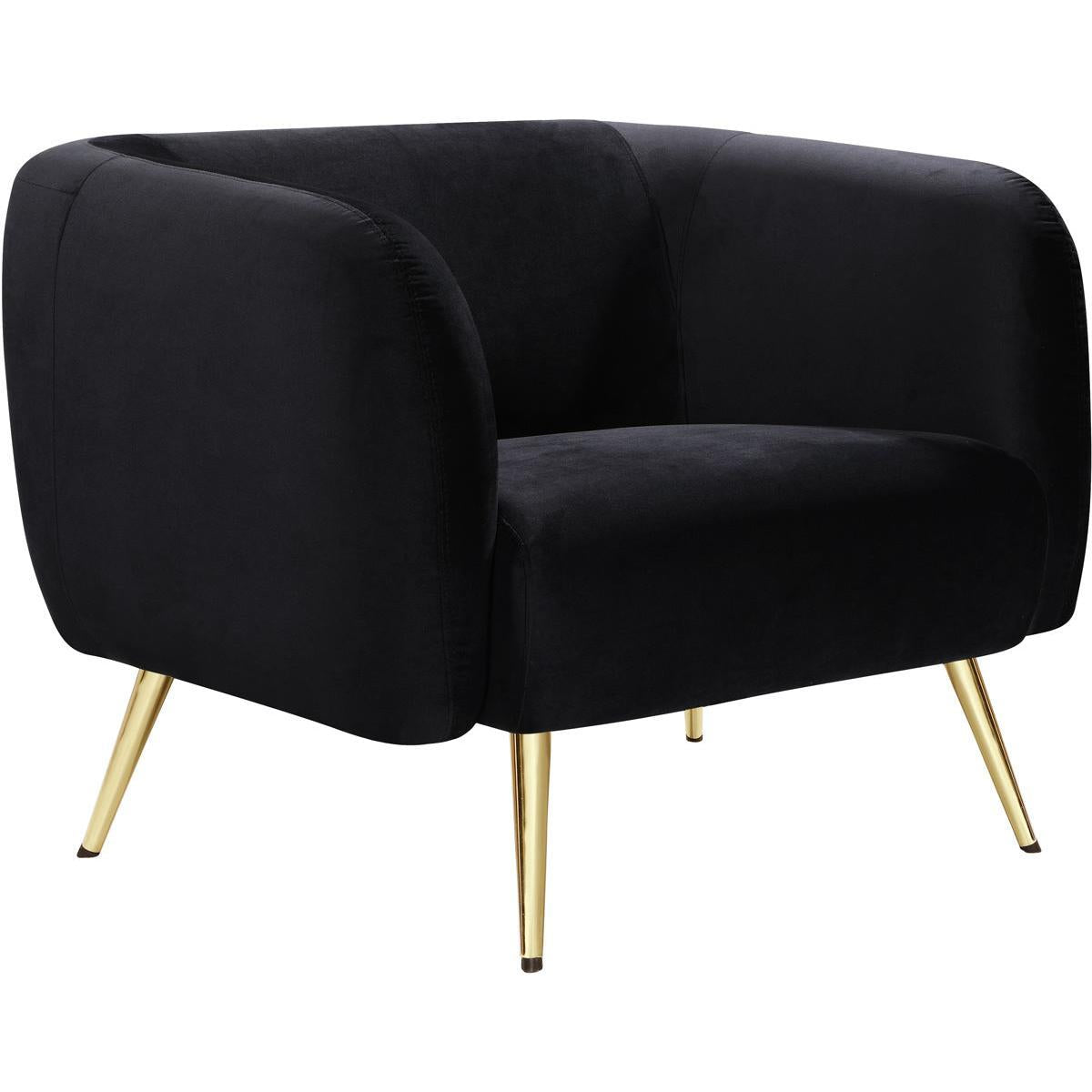 Meridian Furniture Harlow Black Velvet ChairMeridian Furniture - Chair - Minimal And Modern - 1