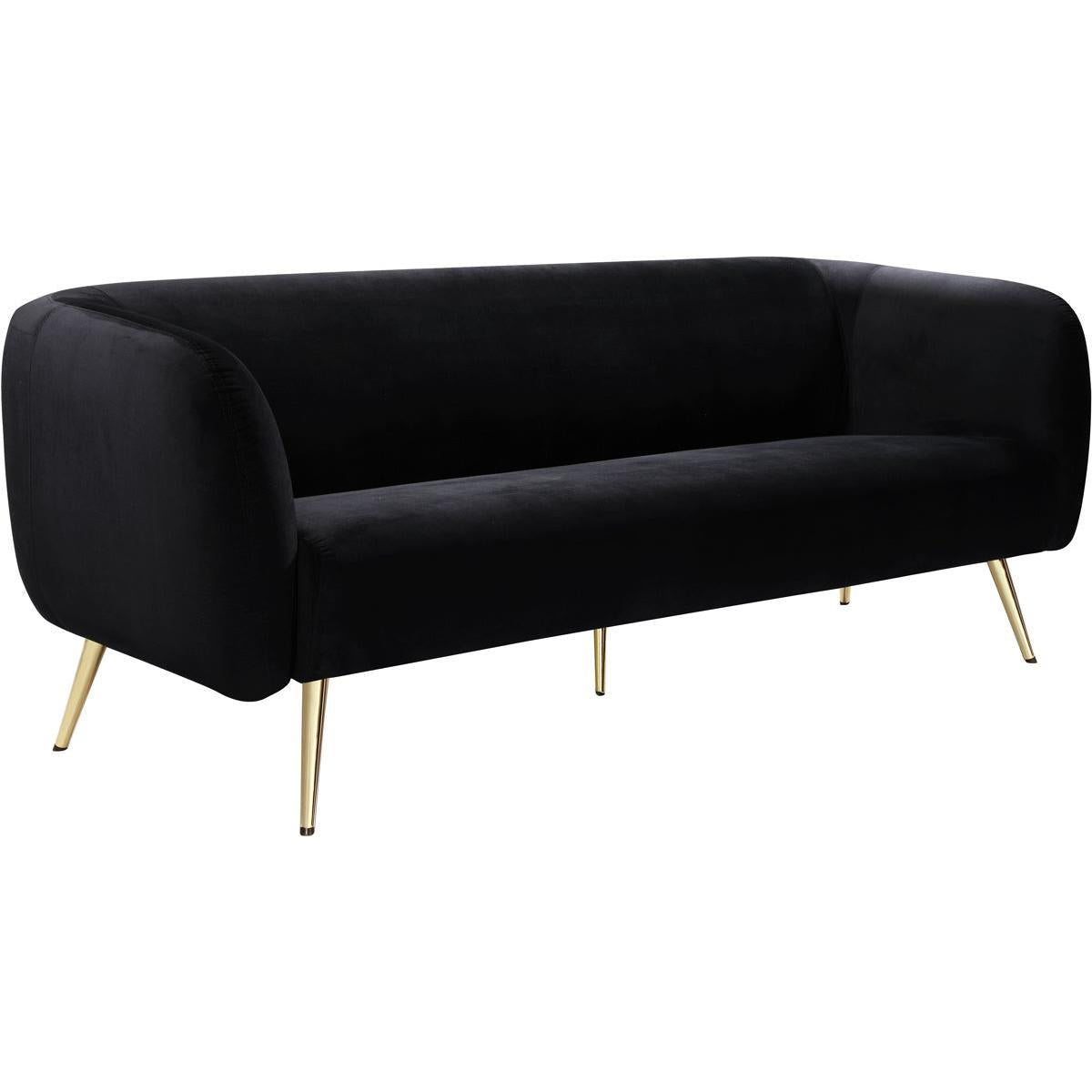 Meridian Furniture Harlow Black Velvet SofaMeridian Furniture - Sofa - Minimal And Modern - 1