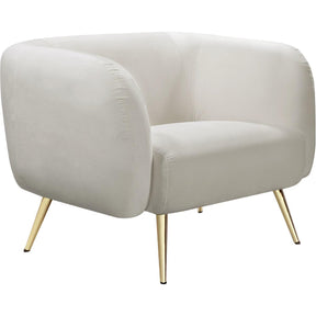 Meridian Furniture Harlow Cream Velvet ChairMeridian Furniture - Chair - Minimal And Modern - 1