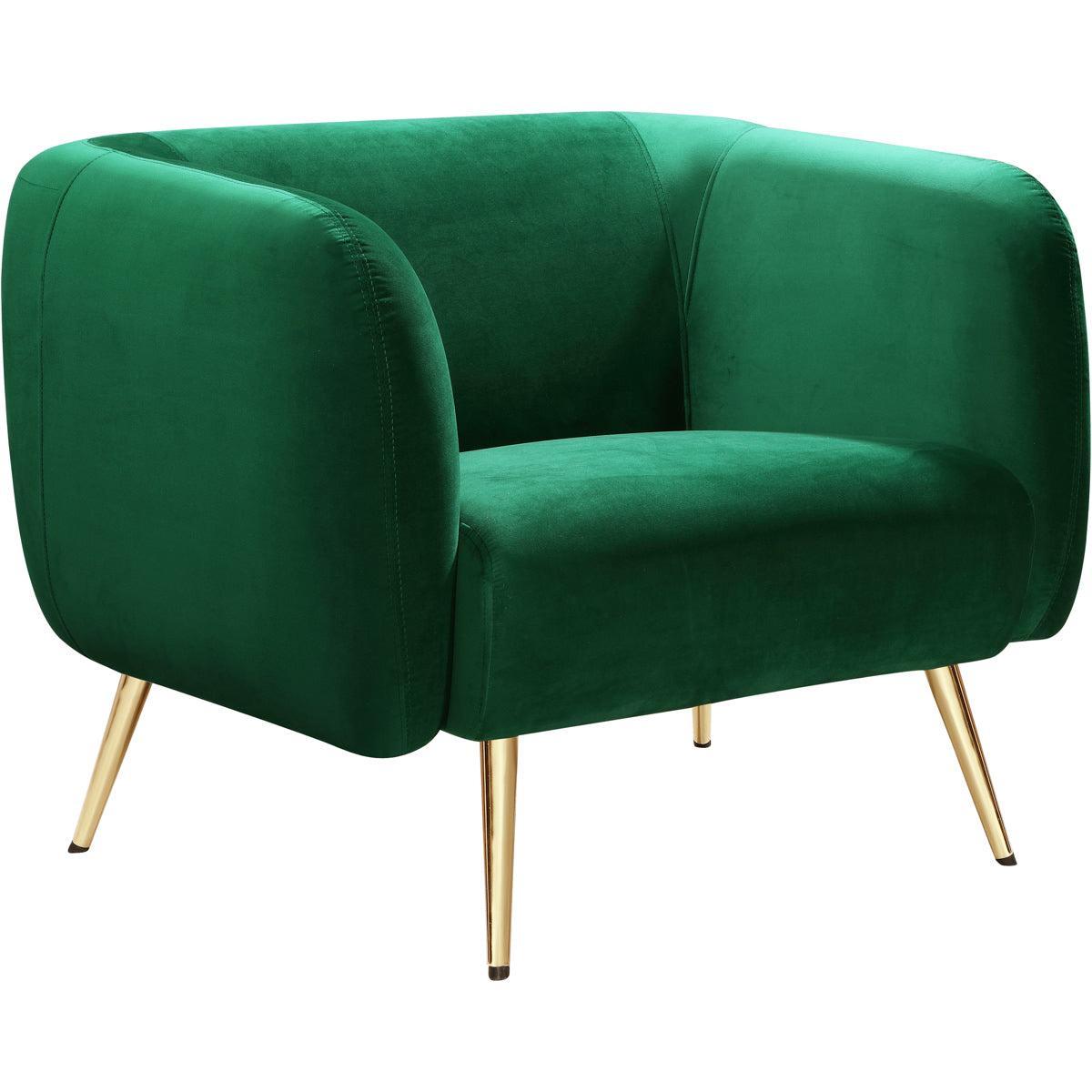 Meridian Furniture Harlow Green Velvet ChairMeridian Furniture - Chair - Minimal And Modern - 1