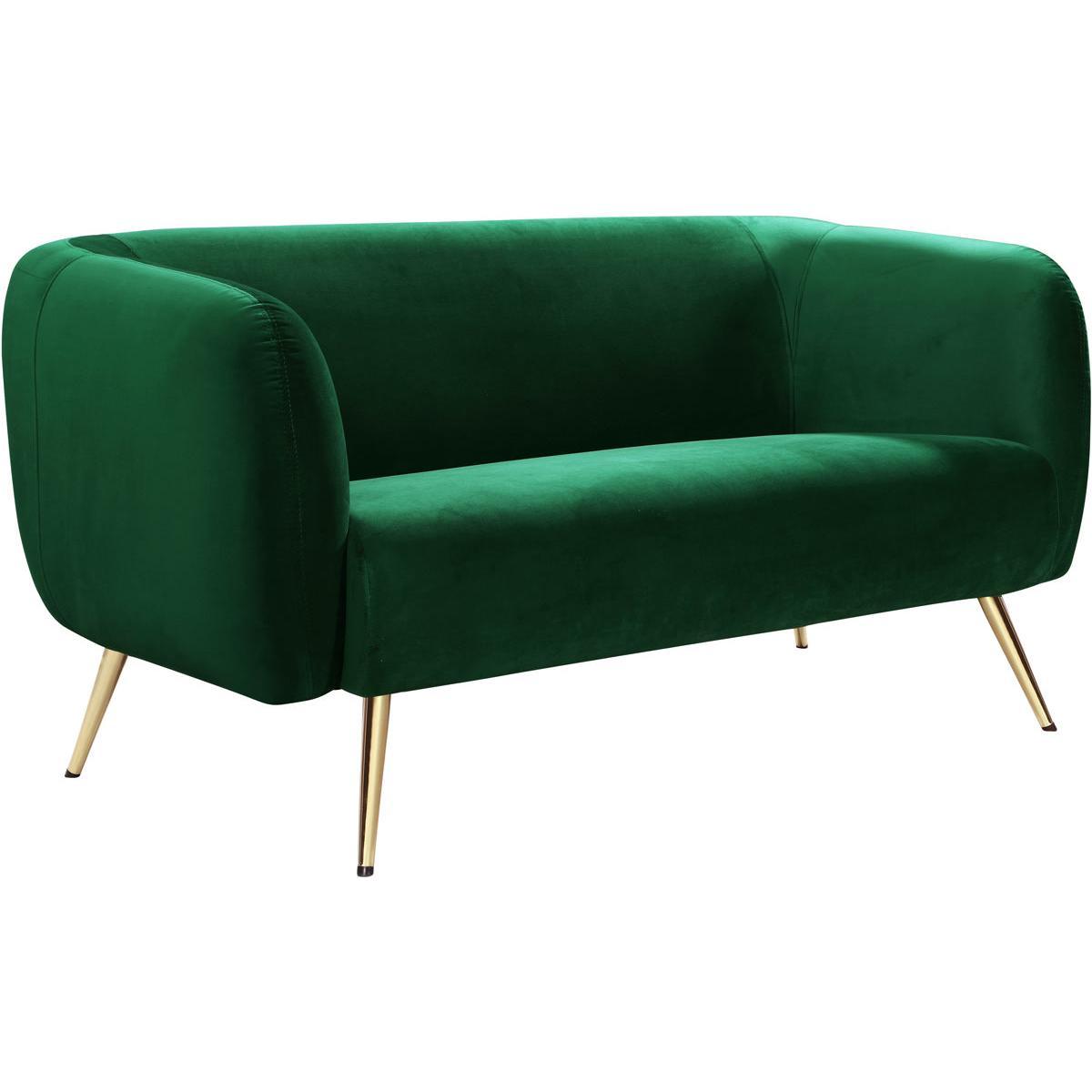 Meridian Furniture Harlow Green Velvet LoveseatMeridian Furniture - Loveseat - Minimal And Modern - 1