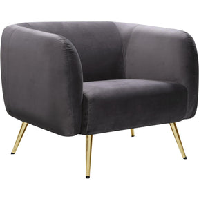 Meridian Furniture Harlow Grey Velvet ChairMeridian Furniture - Chair - Minimal And Modern - 1