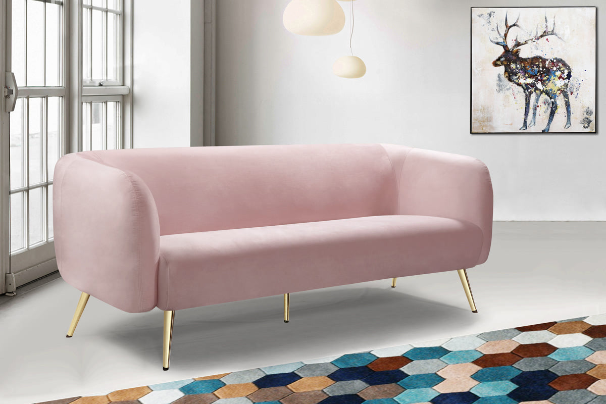 Meridian Furniture Harlow Pink Velvet Sofa