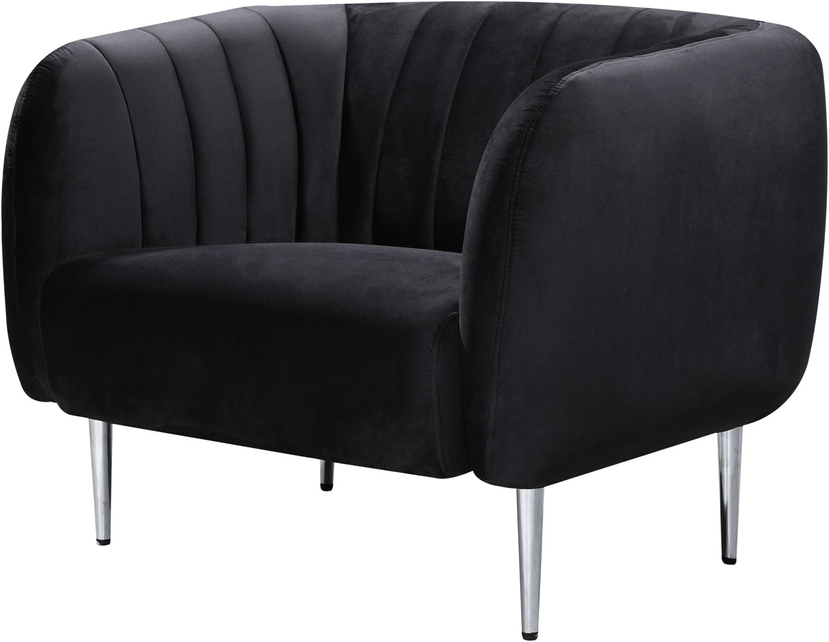 Meridian Furniture Willow Black Velvet Chair