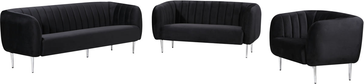 Meridian Furniture Willow Black Velvet Chair