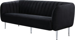 Meridian Furniture Willow Black Velvet Sofa