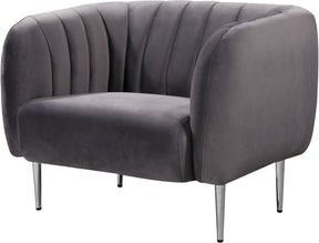 Meridian Furniture Willow Grey Velvet Chair