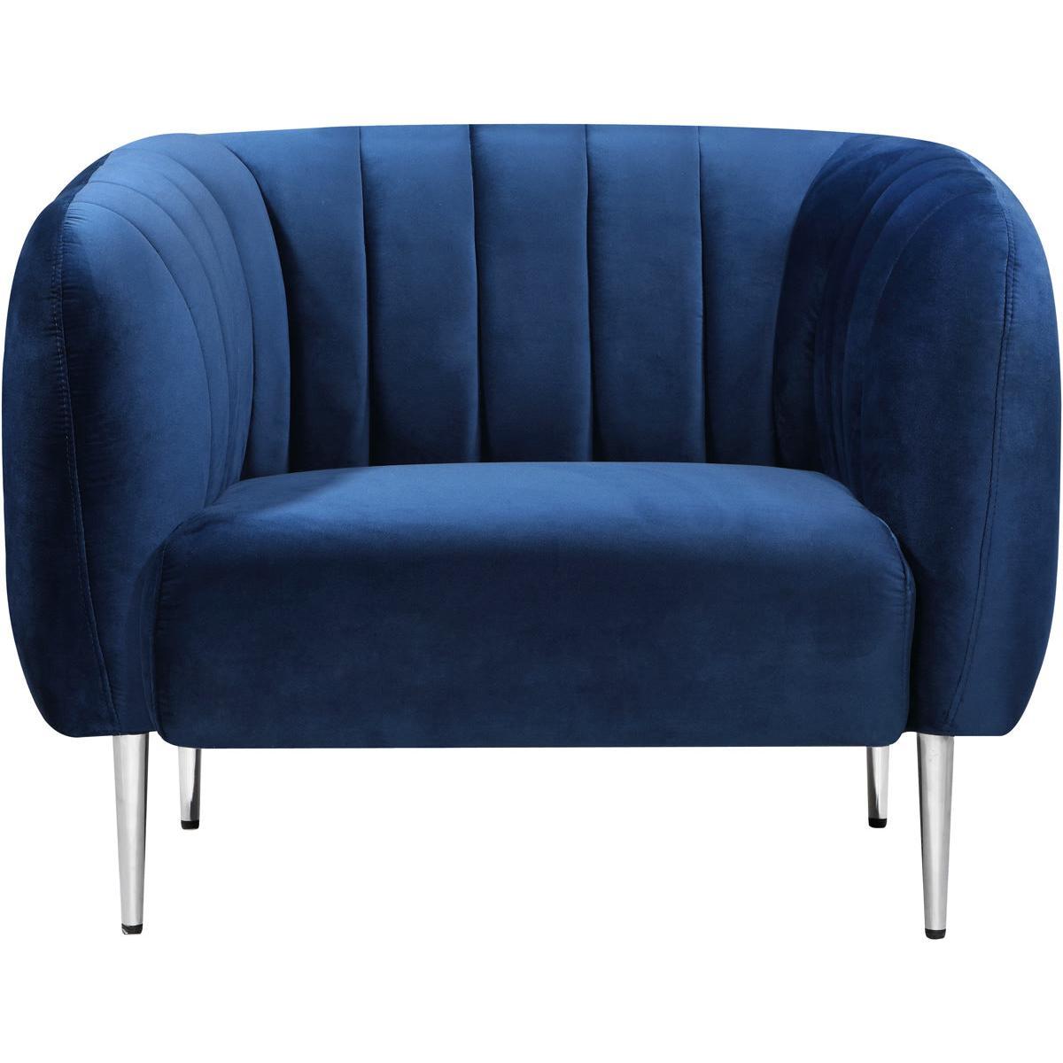 Meridian Furniture Willow Navy Velvet ChairMeridian Furniture - Chair - Minimal And Modern - 1