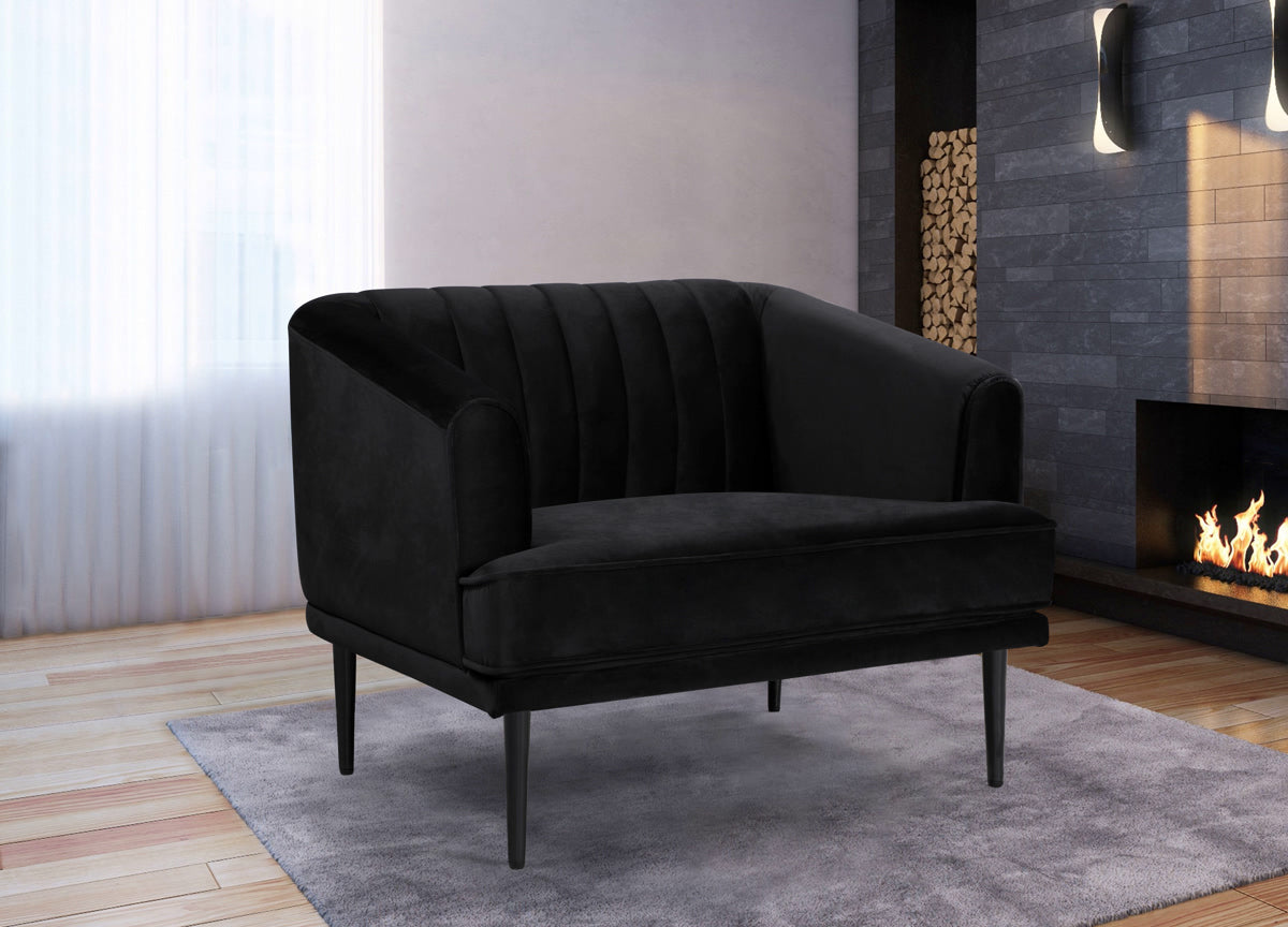 Meridian Furniture Rory Black Velvet Chair