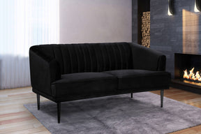 Meridian Furniture Rory Black Velvet Loveseat