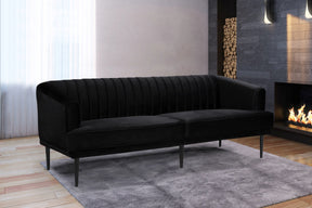 Meridian Furniture Rory Black Velvet Sofa