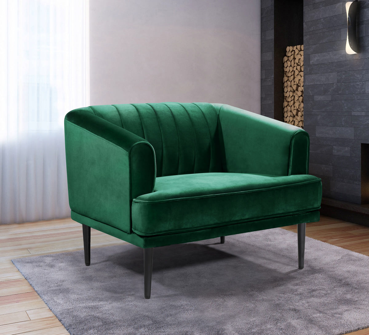 Meridian Furniture Rory Green Velvet Chair