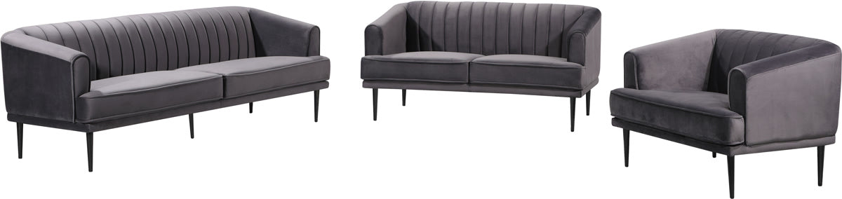 Meridian Furniture Rory Grey Velvet Sofa