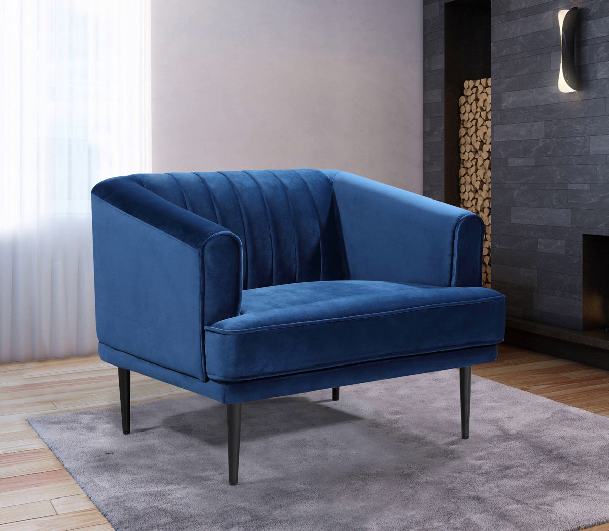 Meridian Furniture Rory Navy Velvet Chair