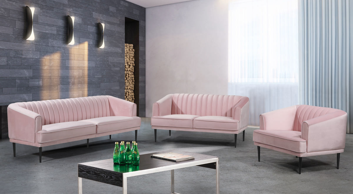 Meridian Furniture Rory Pink Velvet Sofa