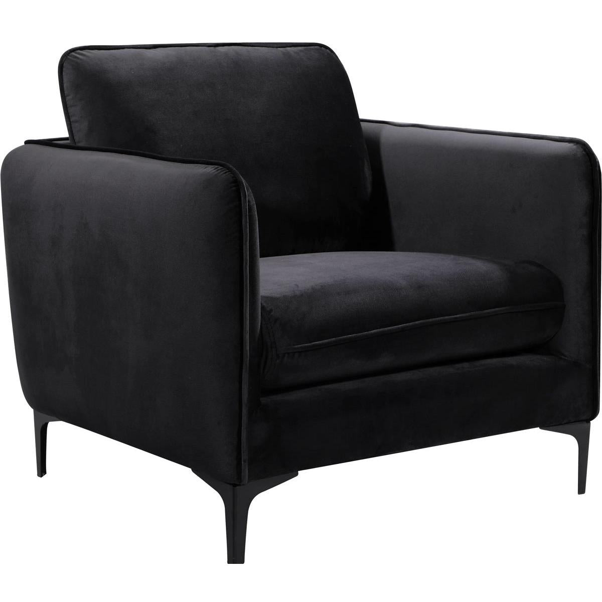 Meridian Furniture Poppy Black Velvet ChairMeridian Furniture - Chair - Minimal And Modern - 1