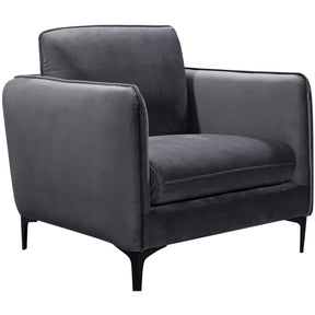 Meridian Furniture Poppy Grey Velvet ChairMeridian Furniture - Chair - Minimal And Modern - 1