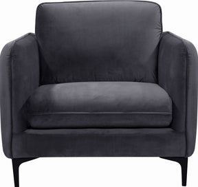 Meridian Furniture Poppy Grey Velvet Chair