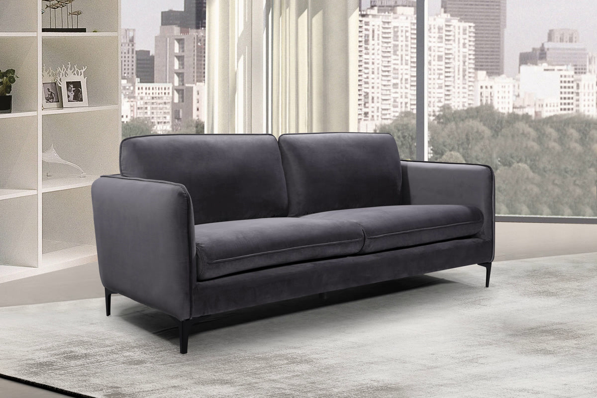 Meridian Furniture Poppy Grey Velvet Sofa