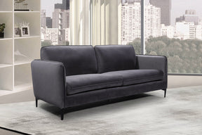 Meridian Furniture Poppy Grey Velvet Sofa