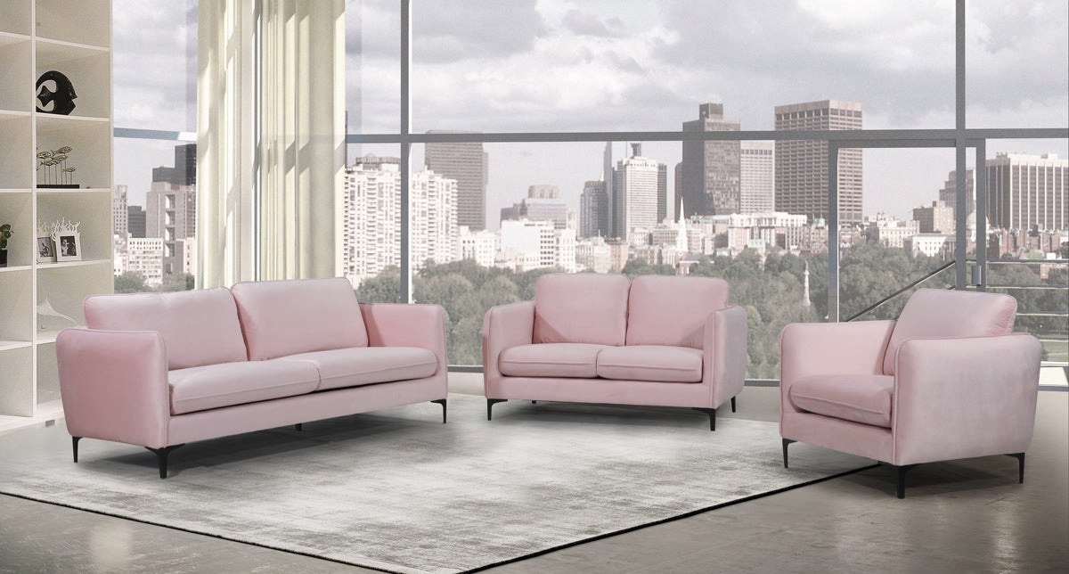 Meridian Furniture Poppy Pink Velvet Chair