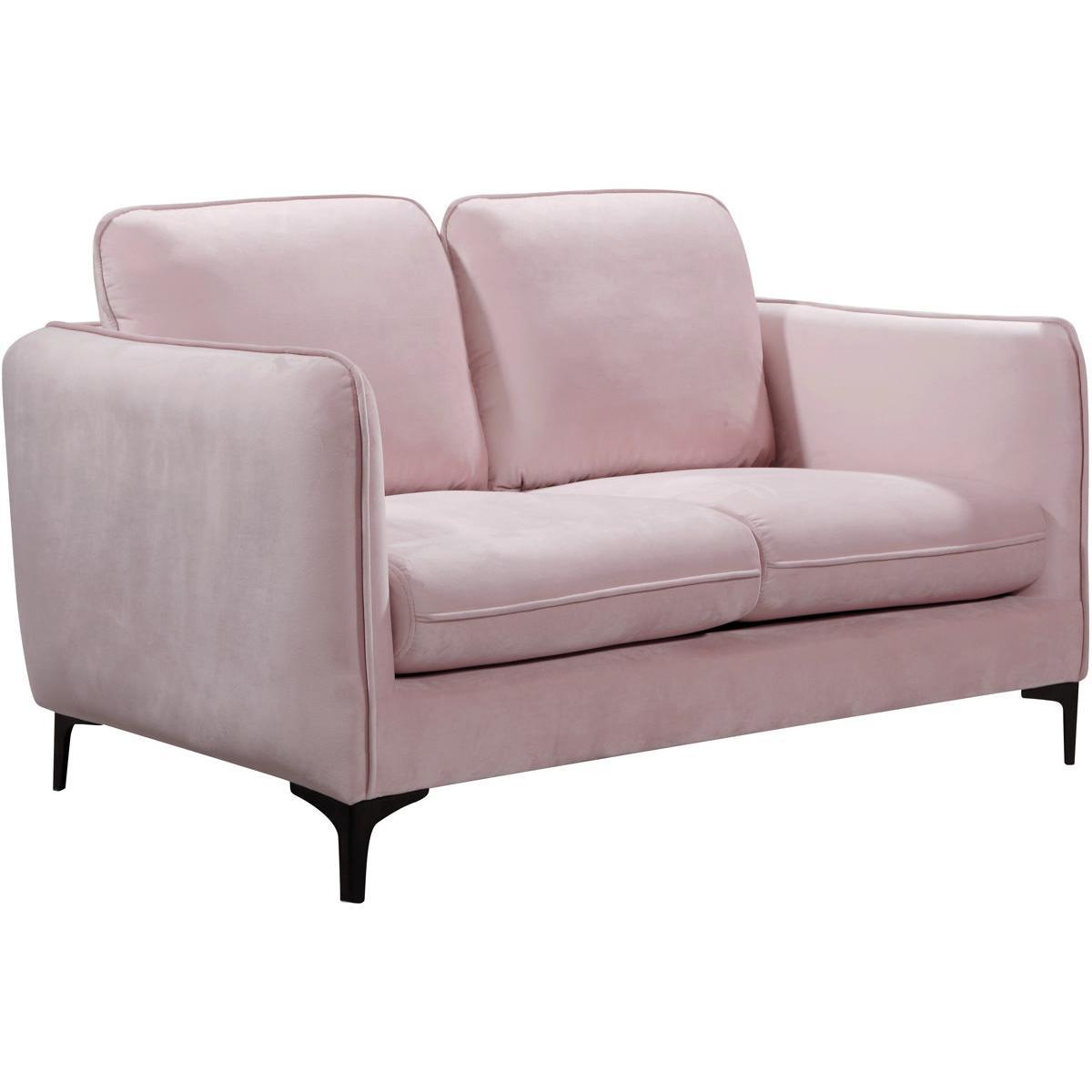 Meridian Furniture Poppy Pink Velvet LoveseatMeridian Furniture - Loveseat - Minimal And Modern - 1