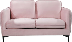 Meridian Furniture Poppy Pink Velvet Loveseat