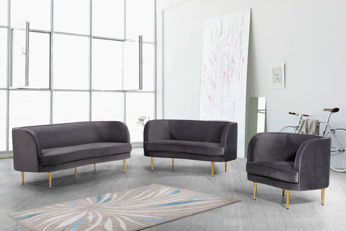 Meridian Furniture Vivian Grey Velvet Chair