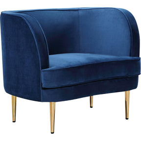 Meridian Furniture Vivian Navy Velvet ChairMeridian Furniture - Chair - Minimal And Modern - 1