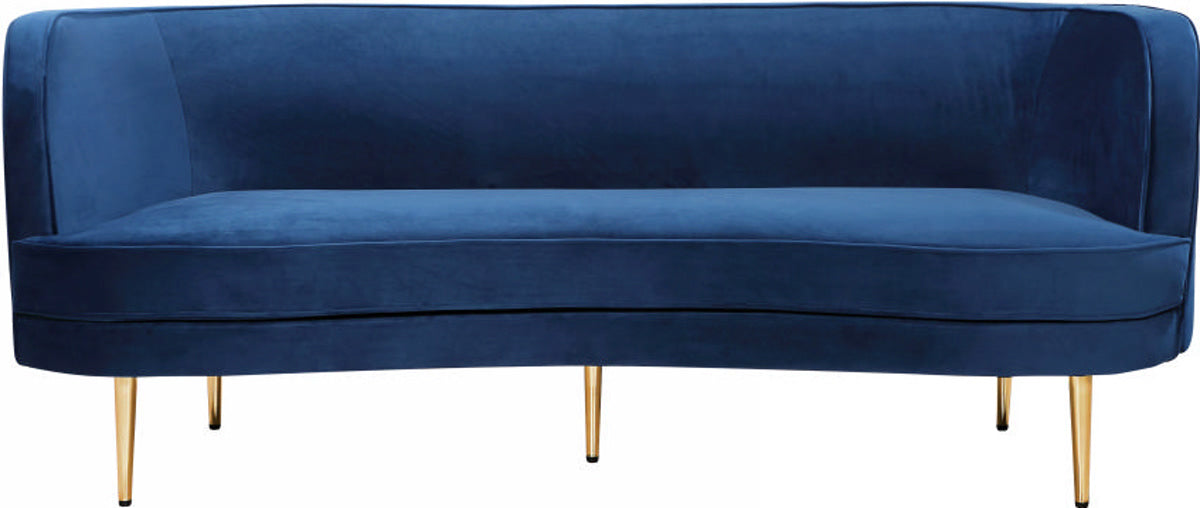 Meridian Furniture Vivian Navy Velvet Sofa