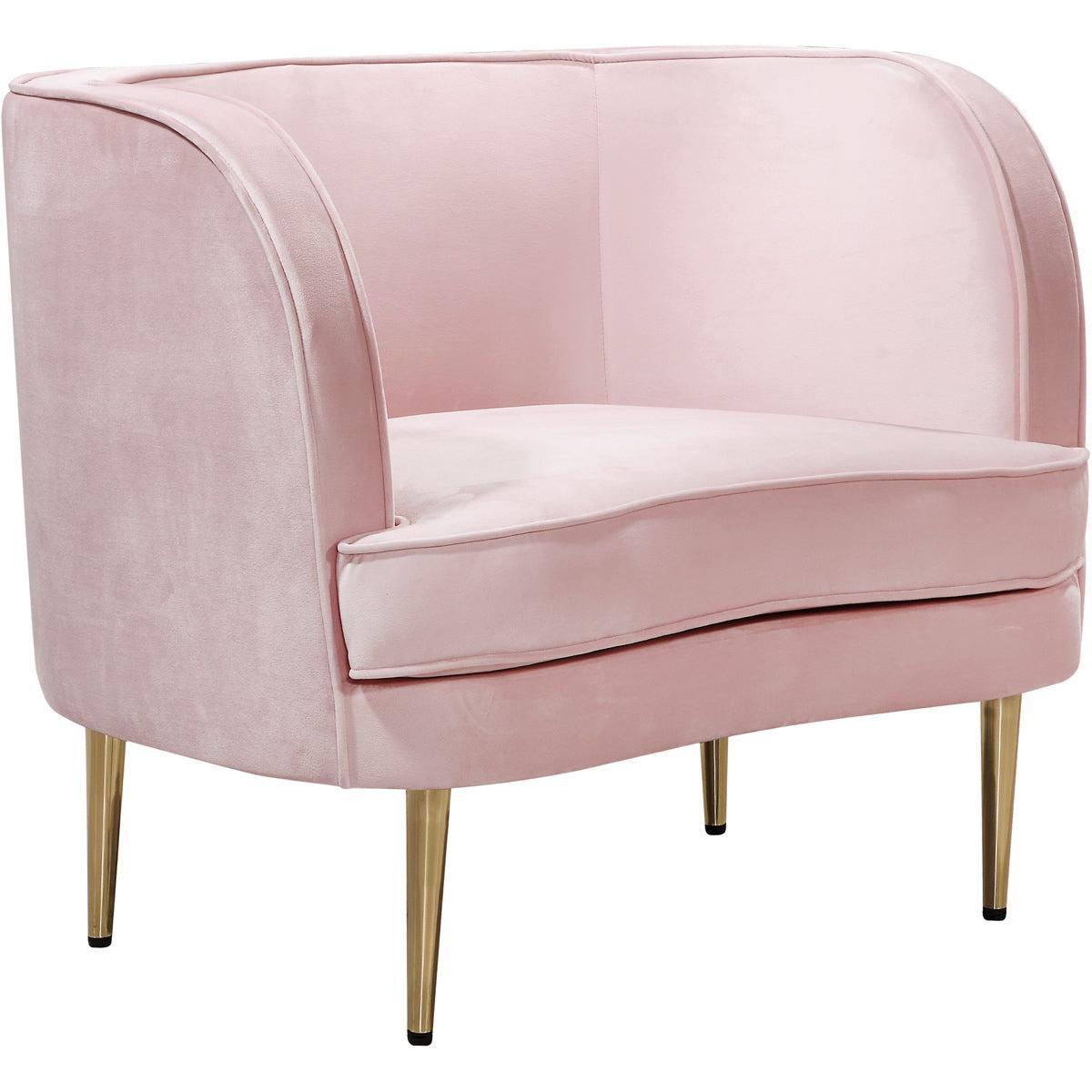 Meridian Furniture Vivian Pink Velvet ChairMeridian Furniture - Chair - Minimal And Modern - 1