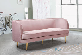 Meridian Furniture Vivian Pink Velvet Sofa