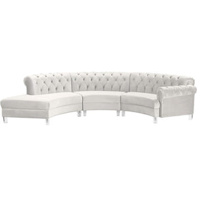 Meridian Furniture Anabella Cream Velvet 3pc. SectionalMeridian Furniture - 3pc. Sectional - Minimal And Modern - 1