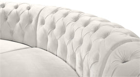 Meridian Furniture Anabella Cream Velvet 3pc. Sectional