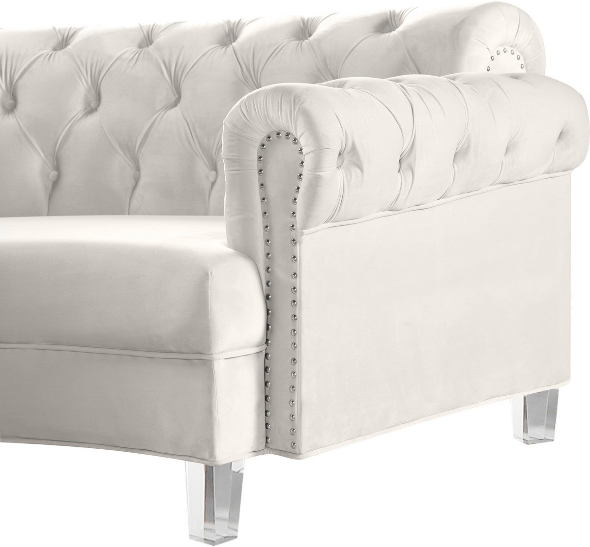 Meridian Furniture Anabella Cream Velvet 4pc. Sectional