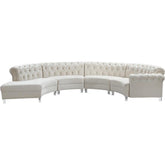 Meridian Furniture Anabella Cream Velvet 4pc. SectionalMeridian Furniture - 4pc. Sectional - Minimal And Modern - 1