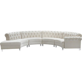 Meridian Furniture Anabella Cream Velvet 4pc. SectionalMeridian Furniture - 4pc. Sectional - Minimal And Modern - 1