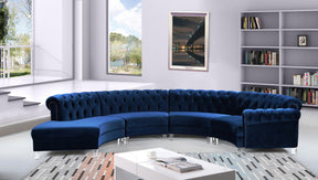 Meridian Furniture Anabella Navy Velvet 4pc. Sectional
