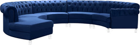 Meridian Furniture Anabella Navy Velvet 5pc. Sectional