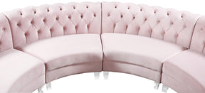 Meridian Furniture Anabella Pink Velvet 4pc. Sectional