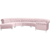 Meridian Furniture Anabella Pink Velvet 5pc. SectionalMeridian Furniture - 5pc. Sectional - Minimal And Modern - 1