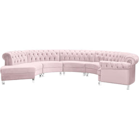 Meridian Furniture Anabella Pink Velvet 5pc. SectionalMeridian Furniture - 5pc. Sectional - Minimal And Modern - 1
