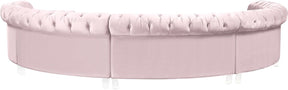 Meridian Furniture Anabella Pink Velvet 5pc. Sectional