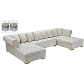 Meridian Furniture Presley Cream Velvet 3pc. SectionalMeridian Furniture - 3pc. Sectional - Minimal And Modern - 1