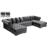 Meridian Furniture Presley Grey Velvet 3pc. SectionalMeridian Furniture - 3pc. Sectional - Minimal And Modern - 1