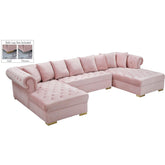 Meridian Furniture Presley Pink Velvet 3pc. SectionalMeridian Furniture - 3pc. Sectional - Minimal And Modern - 1