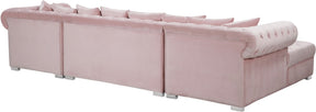 Meridian Furniture Presley Pink Velvet 3pc. Sectional