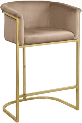 Meridian Furniture Donatella Beige Velvet Stool ( Quantity of 1 Stool ) Minimum of 2 orders.
