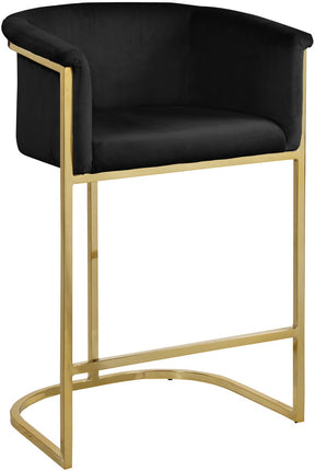 Meridian Furniture Donatella Black Velvet Stool ( Quantity of 1 Stool ) Minimum of 2 orders.