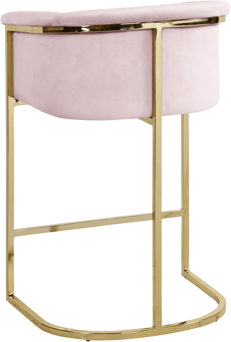 Meridian Furniture Donatella Pink Velvet Stool ( Quantity of 1 Stool ) Minimum of 2 orders.